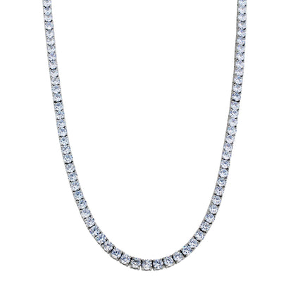 Crystal Tennis Necklace Silver