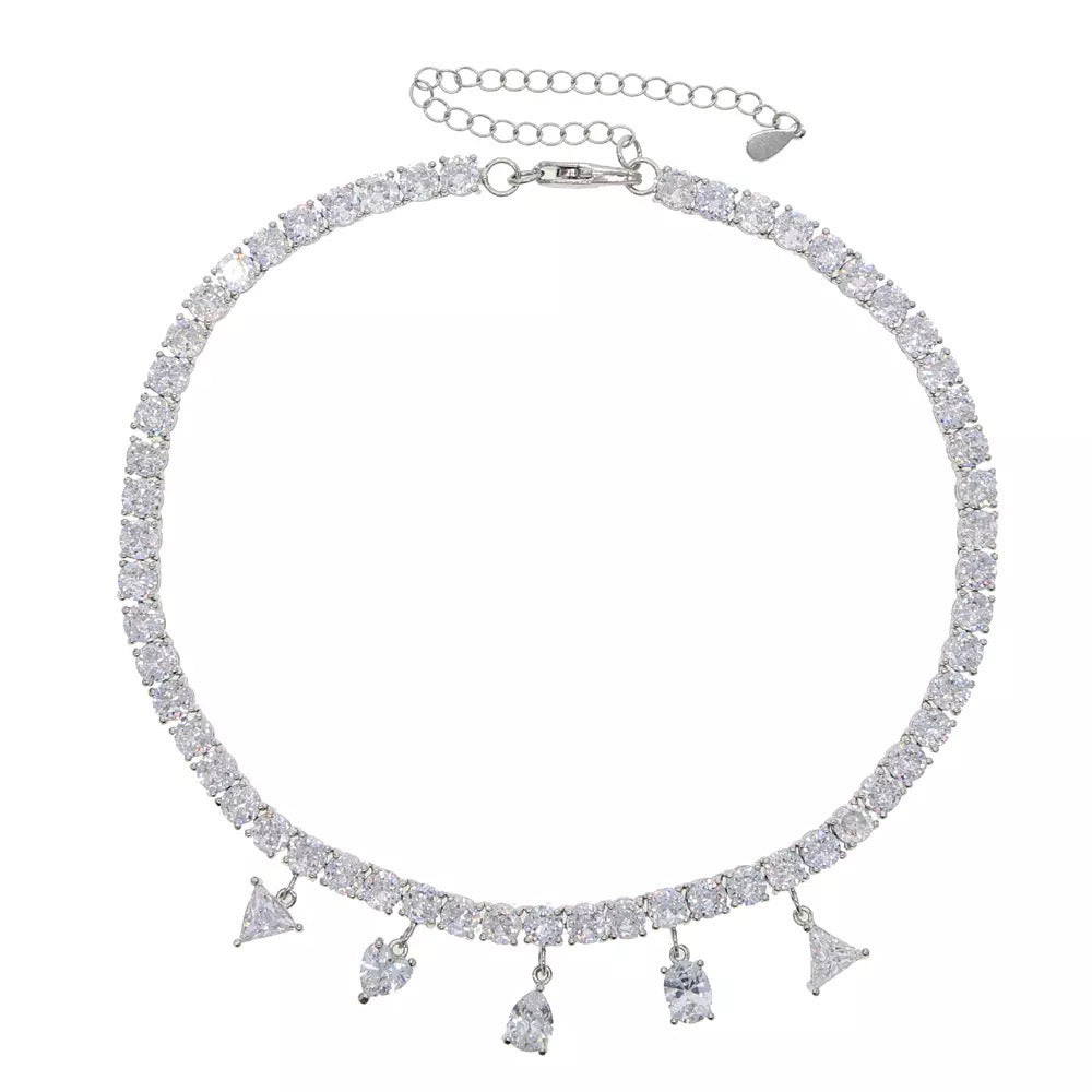 Crystal Drop Tennis Necklace Set