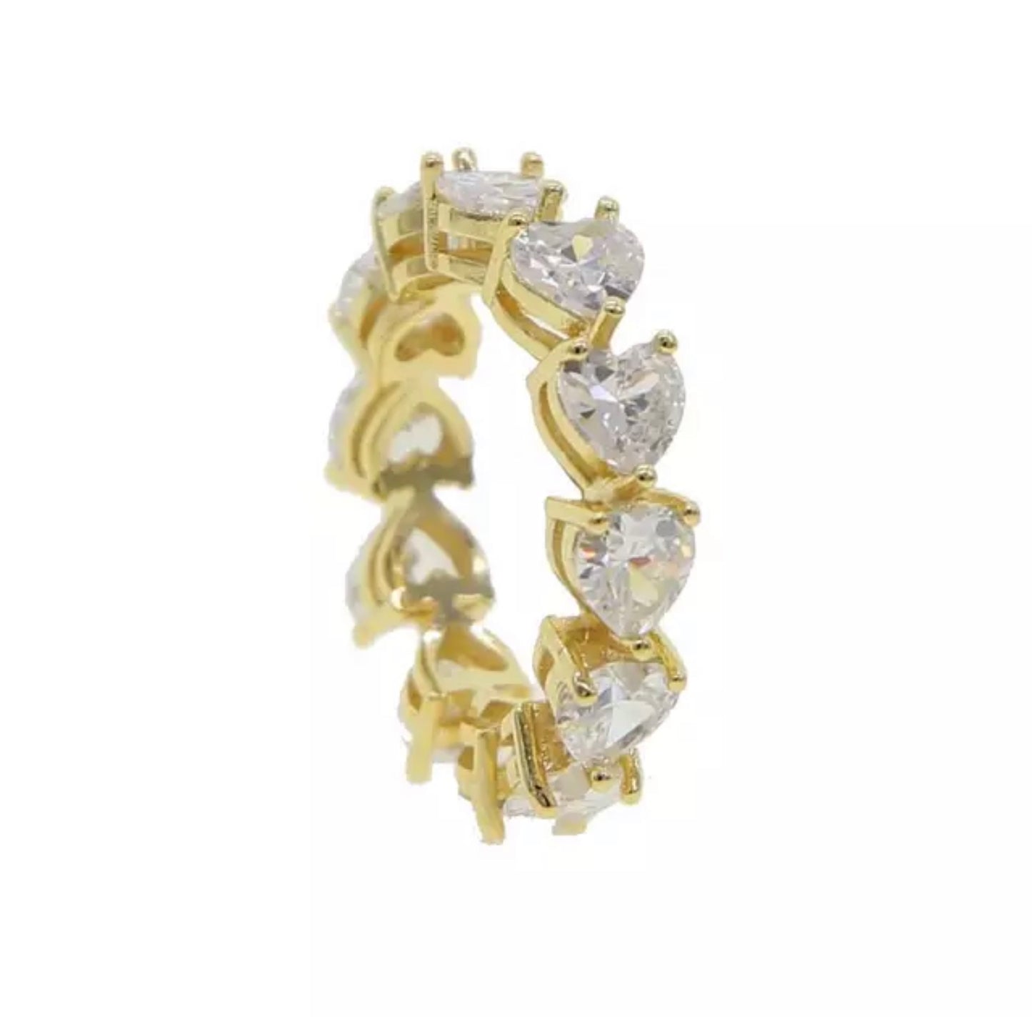 Gold Heart Eternity Band Ring