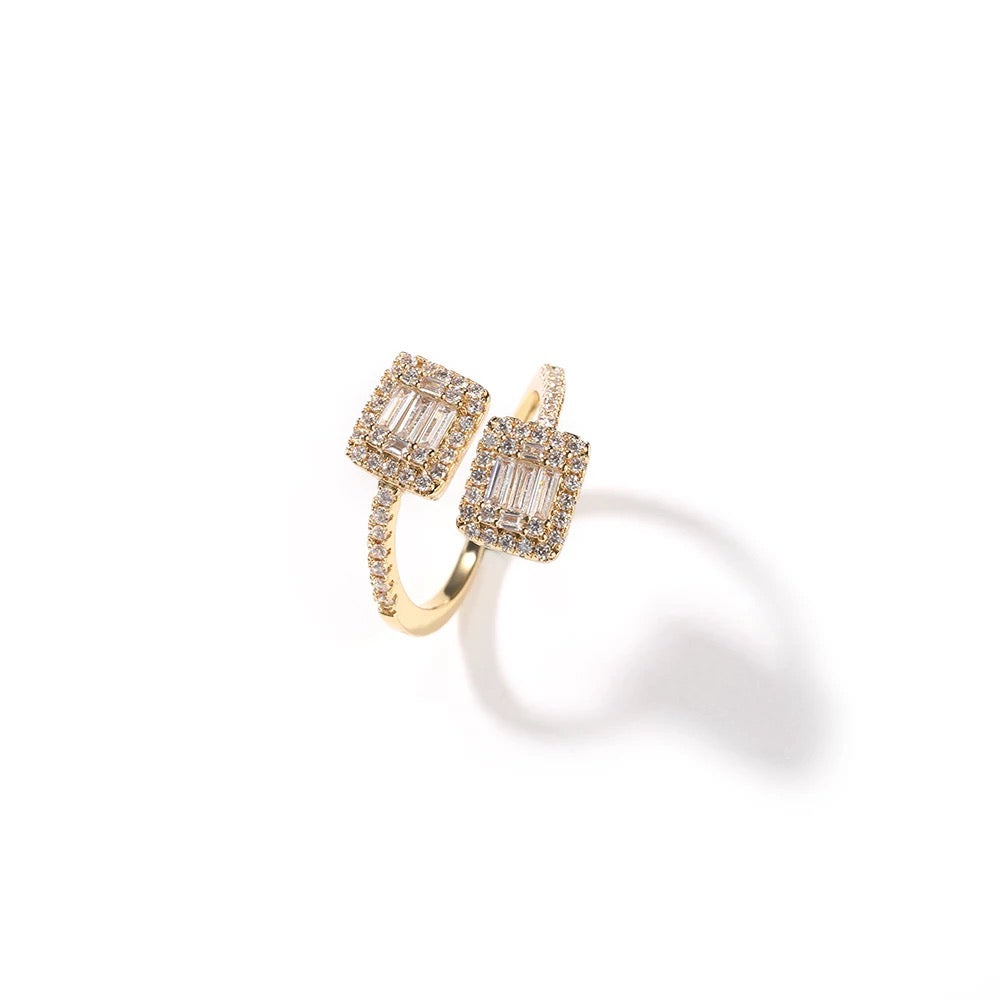 Crystal Square Gold Ring