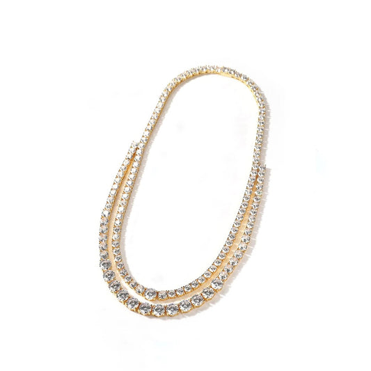Gold Layered Tennis Necklace