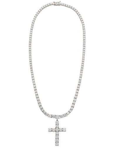 Crystal Cross Tennis Necklace